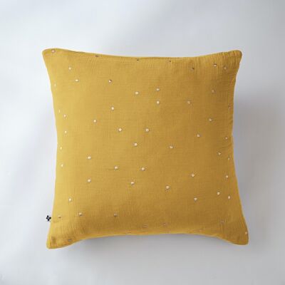 Cotton gauze pillowcase 60 x 60 cm GAÏA CHIC Saffron