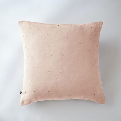 Taie d'oreiller Gaze de coton 60 x 60 cm GAÏA CHIC Guimauve