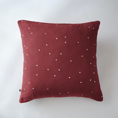 Cotton gauze pillowcase 60 x 60 cm GAÏA CHIC Burgundy