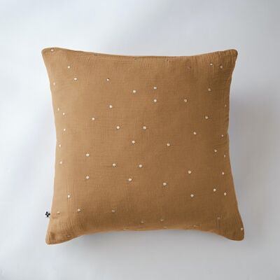 Cotton gauze pillowcase 60 x 60 cm GAÏA CHIC Camel