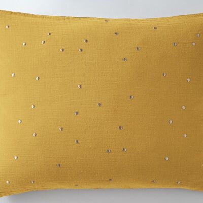 Cotton gauze pillowcase 50 x 70 cm GAÏA CHIC Saffron