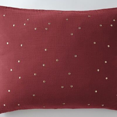 Cotton gauze pillowcase 50 x 70 cm GAÏA CHIC Burgundy