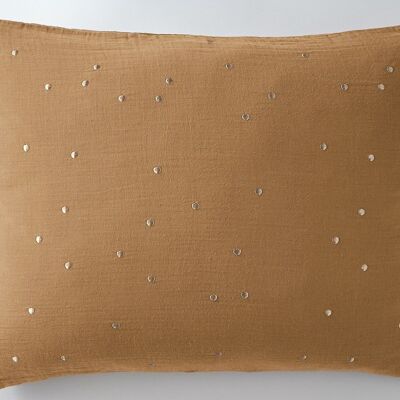 Funda de almohada de gasa de algodón 50 x 70 cm GAÏA CHIC Camel