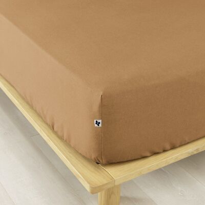 Drap housse Flanelle 140 x 190 cm CANDICE Camel