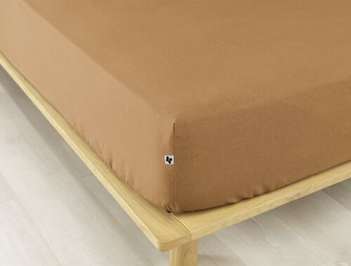 Drap housse Flanelle 160 x 200 cm CANDICE Camel