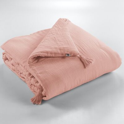 Cabecero de cama de gasa de algodón GAÏA 90 x 200 cm Rosa Melocotón