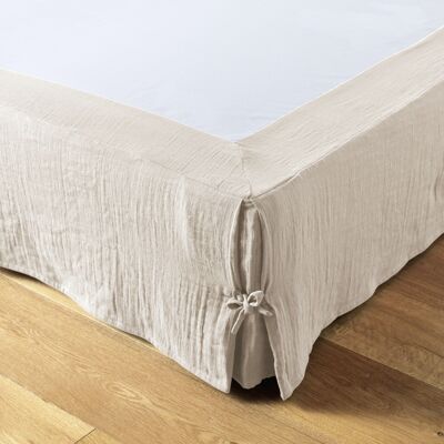 Gonna da letto in garza di cotone 140 x 190 cm GAÏA Pampa