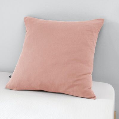 Funda de almohada de gasa de algodón 60 x 60 cm GAÏA Rosa melocotón