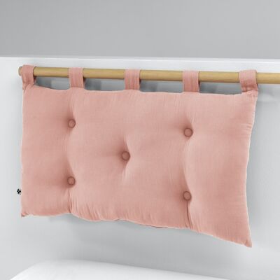 Testata letto 5 bottoni con passanti Garza di cotone 50 x 80 cm GAÏA Rosa pesca