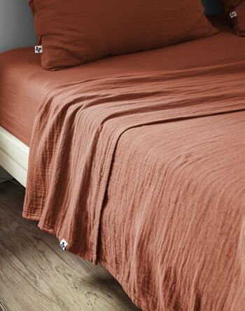 Drap plat 240 x 300 cm GAÏA Terracotta