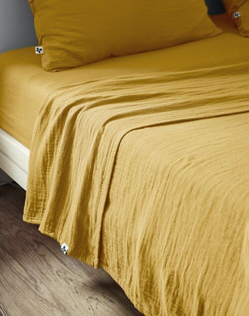 Drap plat 270 x 300 cm GAÏA Safran