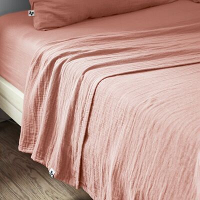 Flat sheet 270 x 300 cm GAÏA Peach pink