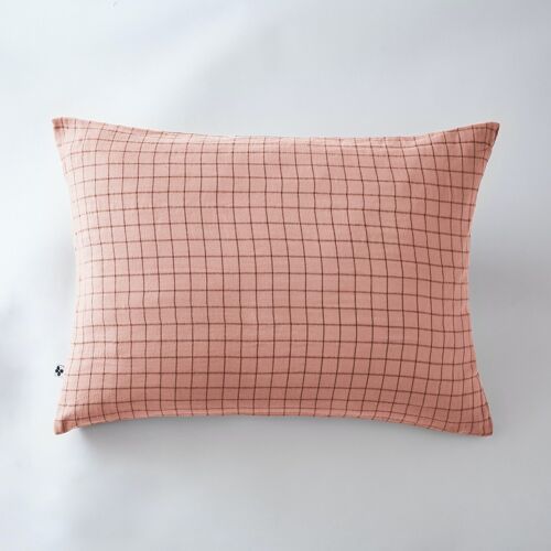 Taie d'oreiller Gaze de coton 50 x 70 cm GAÏA MIX Rose pêche