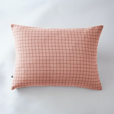 Taie d'oreiller Gaze de coton 50 x 70 cm GAÏA MIX Rose pêche