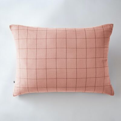 Funda de almohada de gasa de algodón 50 x 70 cm GAÏA MATCH Rosa melocotón