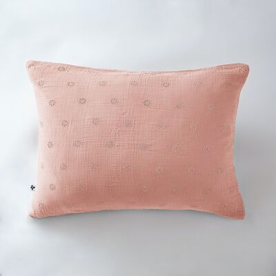 Cotton gauze pillowcase 50 x 70 cm GAÏA BOHO Peach pink