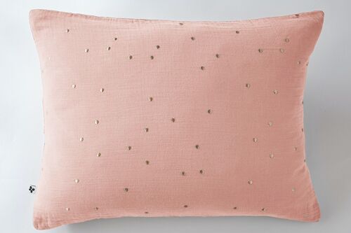 Taie d'oreiller Gaze de coton 50 x 70 cm GAÏA CHIC Rose pêche