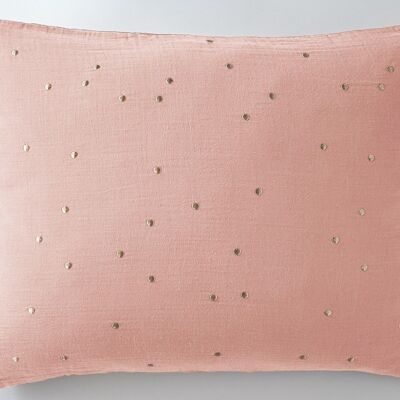 Cotton gauze pillowcase 50 x 70 cm GAÏA CHIC Peach pink