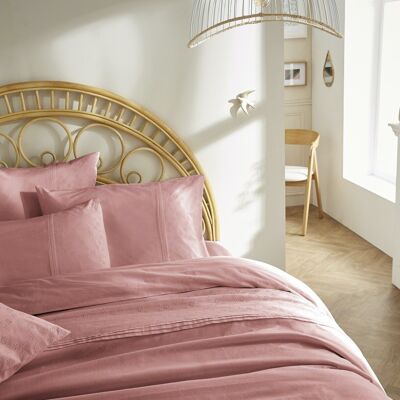 Bettbezug 57 Fäden 260 x 240 cm JEANNE Woody pink
