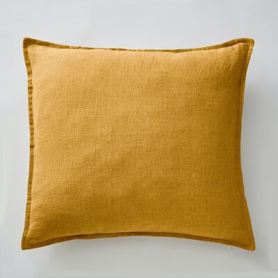 Pillowcase 60 x 60 cm Washed linen SOLINE Honey