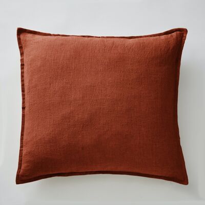 Pillowcase 60 x 60 cm Washed linen SOLINE Paprika