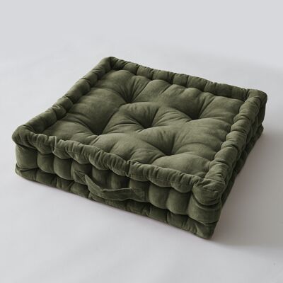 Floor cushion 50 x 50 x 10 cm Cotton velvet CÉSAR Thyme