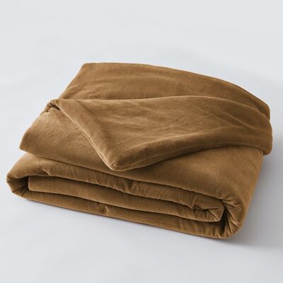 Pie de cama 90 x 200 cm Terciopelo de algodón CÉSAR Camel