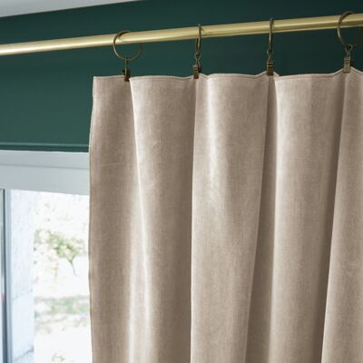 Adjustable curtain + 8 clamp rings 140 x 270 cm Cotton velvet CÉSAR Pampa
