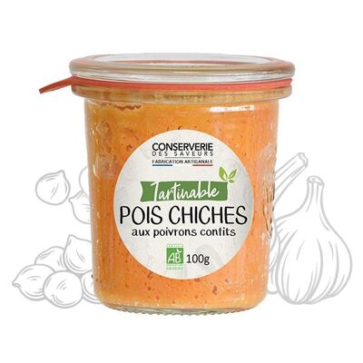 Tartinable de pois chiches aux poivrons confits BIO