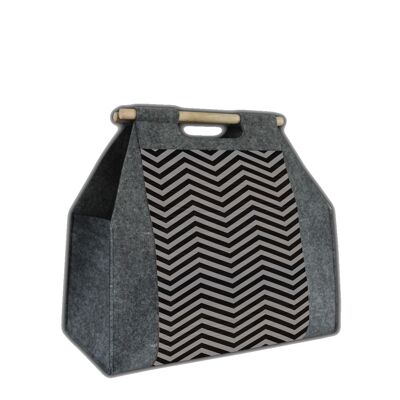 Maxi Borsa Organizer Zigzag In Feltro Linea Gipsy Bertoni