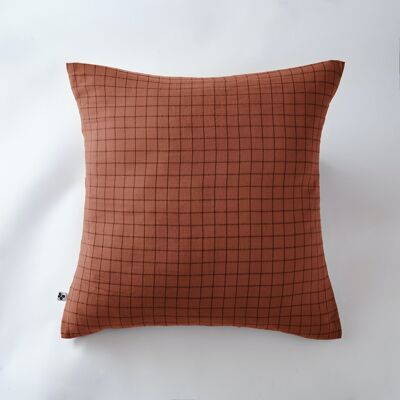 Cotton gauze pillowcase 60 x 60 cm GAÏA MIX Terracotta