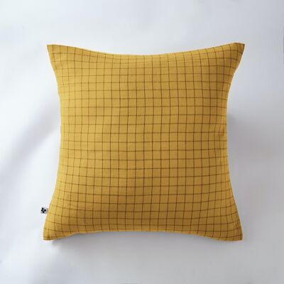 Cotton gauze pillowcase 60 x 60 cm GAÏA MIX Saffron