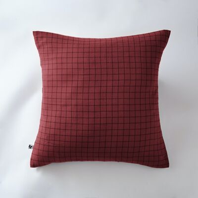 Cotton gauze pillowcase 60 x 60 cm GAÏA MIX Burgundy