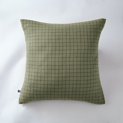 Cotton gauze pillowcase 60 x 60 cm GAÏA MIX Rosemary