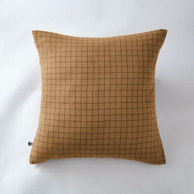 Cotton gauze pillowcase 60 x 60 cm GAÏA MIX Camel