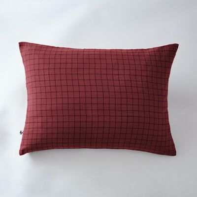 Funda de almohada de gasa de algodón 50 x 70 cm GAÏA MIX Burdeos