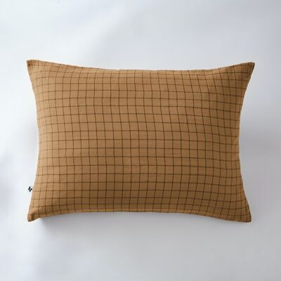 Cotton gauze pillowcase 50 x 70 cm GAÏA MIX Camel