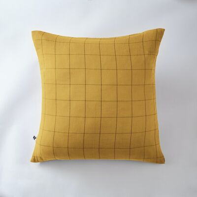 Cotton gauze pillowcase 60 x 60 cm GAÏA MATCH Saffron