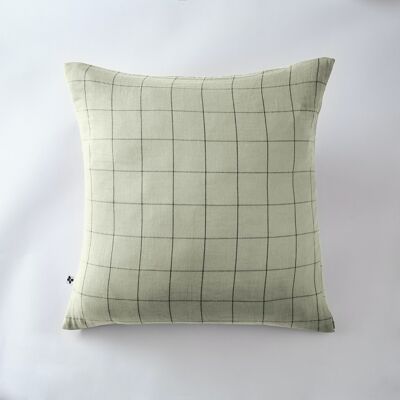 Cotton gauze pillowcase 60 x 60 cm GAÏA MATCH Water green