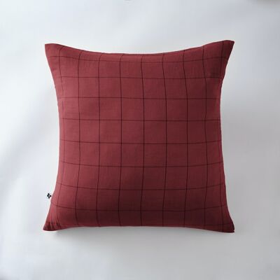 Funda de almohada de gasa de algodón 60 x 60 cm GAÏA MATCH Burdeos