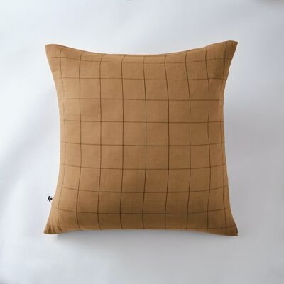 Cotton gauze pillowcase 60 x 60 cm GAÏA MATCH Camel