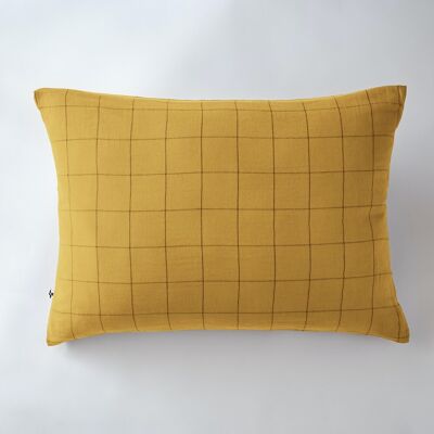 Cotton gauze pillowcase 50 x 70 cm GAÏA MATCH Saffron