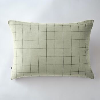 Taie d'oreiller Gaze de coton 50 x 70 cm GAÏA MATCH Vert d'eau 1