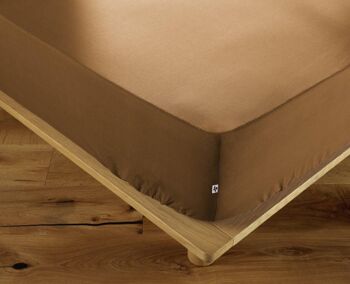 Drap housse 90 x 190 cm AMBRE Camel 2