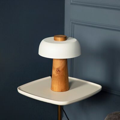 Wood & Concrete  Mushroom Table Lamps, Home Decor Handmade Lighting, Art Deco Housewarming Gift, Vintage Reading Desk Lamp MODEL : 1021