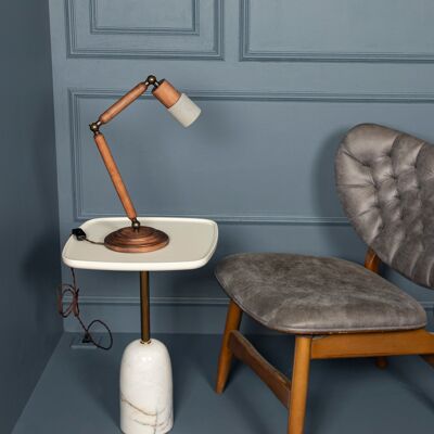 Wood & Concrete Table Lamps, Home Decor Handmade Reading Light, Art Deco Housewarming Gift, Vintage Desk Lighting MODEL : 1017