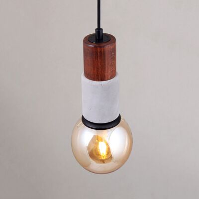 Wood & Concrete Pendant Lighting, Modern Style Cement Lamp, Light for Kitchen Island, Handmade Dining Room Lighting. MODEL : 1011