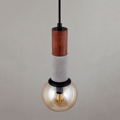 Long Wood & Concrete Pendant Lighting, Kitchen Island Cement Ceiling Lamp, Living Room Lighting, Art Deco Light. MODEL : 1010