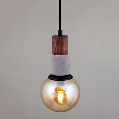 Mini Wood & Concrete Pendant Lighting, Kitchen Island Concrete Ceiling Lamp, Living Room Concrete Lighting. MODEL : 1009