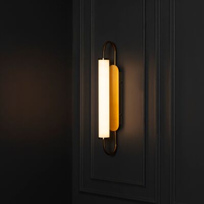 Modern Milky Acrylic Glass Wall Lamp, Art Deco Handmade Bathroom Gold Sconce, Home Decor Lighting, Housewarming Gift Light Model: TORONTO
